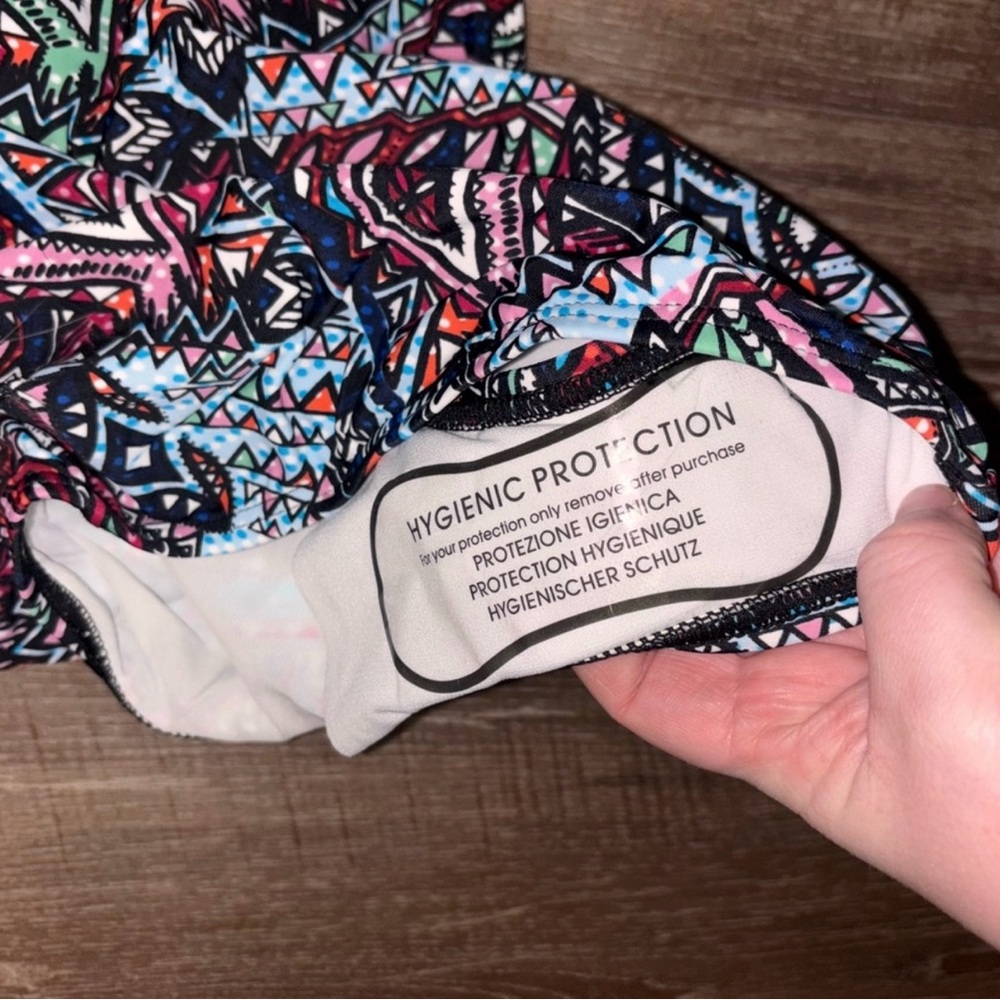 NWT Swimsuits For All Red and Blue Geometric One Piece - Picture 3 of 5
